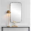 Uttermost Pali Contemporary MDF and Metal Mirror in Black/Gold