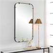 Uttermost Pali Contemporary MDF and Metal Mirror in Black/Gold