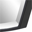Uttermost Crest Contemporary Curved Metal Mirror in Black Finish