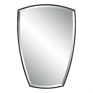 Uttermost Crest Contemporary Curved Metal Mirror in Black Finish