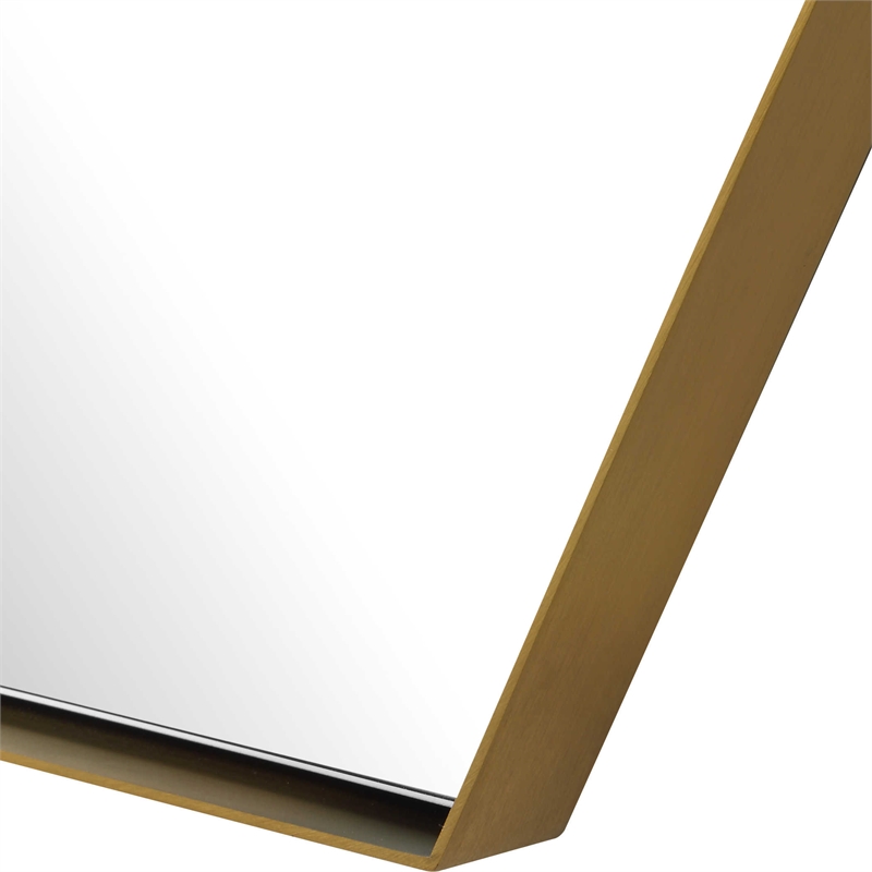 Uttermost Ankara Hexagon Metal MDF and Glass Mirror in Brass/Gold