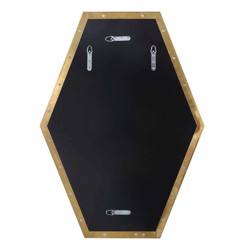 Uttermost Ankara Hexagon Metal MDF and Glass Mirror in Brass/Gold