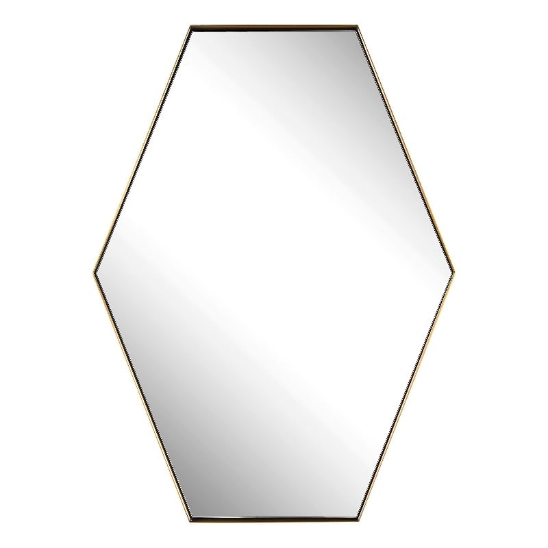 Uttermost Ankara Hexagon Metal MDF and Glass Mirror in Brass/Gold