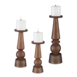 Uttermost Cassiopeia Butter Rum Glass Candleholders in Brown (Set of 3)