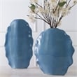 Uttermost Ruffled Feathers Earthenware Ceramic & Glaze Vases in Blue (Set of 2)