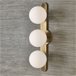 Uttermost Droplet 3-Light Contemporary Metal Steel & Glass Sconce in Brass/White