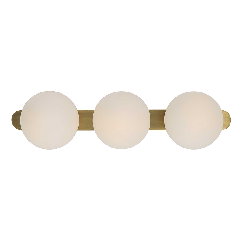 Uttermost Droplet 3-Light Contemporary Metal Steel & Glass Sconce in Brass/White