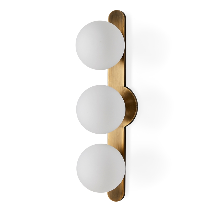 Uttermost Droplet 3-Light Contemporary Metal Steel & Glass Sconce in Brass/White