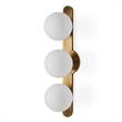 Uttermost Droplet 3-Light Contemporary Metal Steel & Glass Sconce in Brass/White