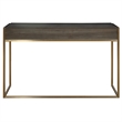 Uttermost Taja Modern Wood and Stainless Steel Writing Desk in Brass/Woodtone