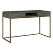 Uttermost Taja Modern Wood and Stainless Steel Writing Desk in Brass/Woodtone
