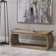 Uttermost Connor Contemporary Reclaimed Elm Wood Bench in Woodtone Brown