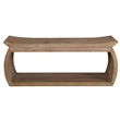 Uttermost Connor Contemporary Reclaimed Elm Wood Bench in Woodtone Brown