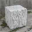 Uttermost Teak Root Farmhouse Teak Wood Bunching Cube in Whitewashed Finish