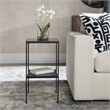 Uttermost Sherwood Square Contemporary Iron and Marble Accent Table in Black