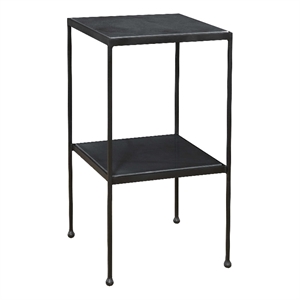 Uttermost Sherwood Square Contemporary Iron and Marble Accent Table in Black