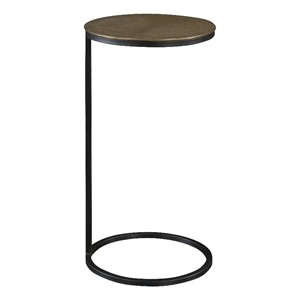 Uttermost Brunei Contemporary Metal and Aluminum Accent Table in Black/Gold