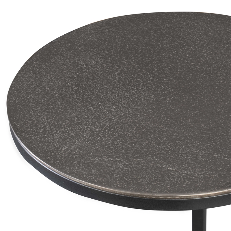 Uttermost Brunei Contemporary Metal and Aluminum Accent Table in Black/Silver