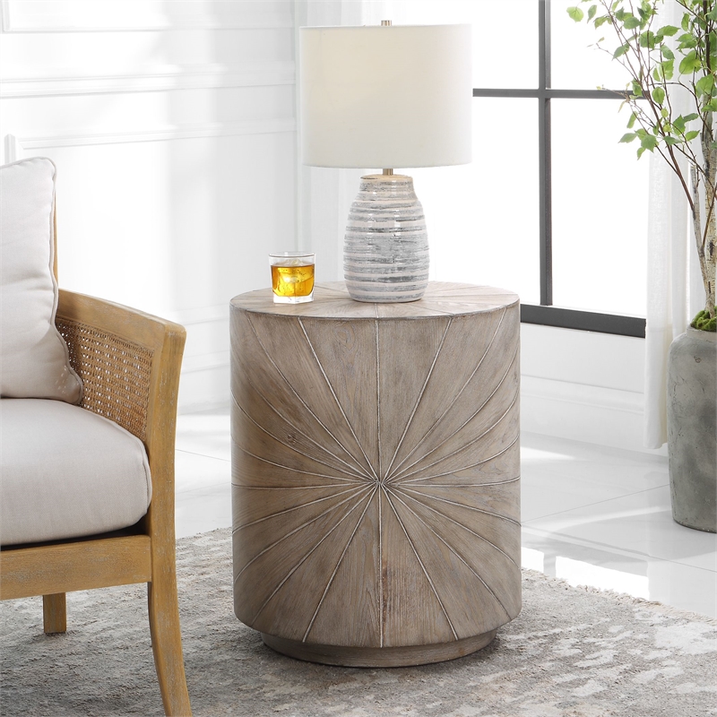 Uttermost Starshine Contemporary Firwood and MDF Side Table in Gray