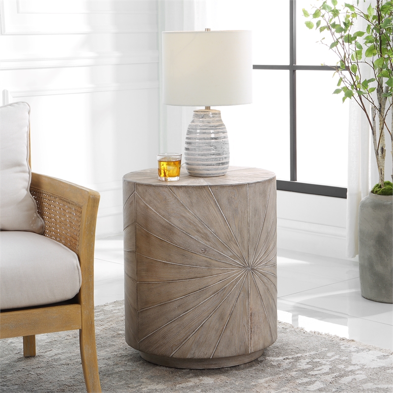 Uttermost Starshine Contemporary Firwood and MDF Side Table in Gray