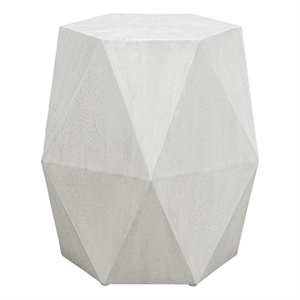 Uttermost Volker Contemporary Wood Geometric Accent Table in White