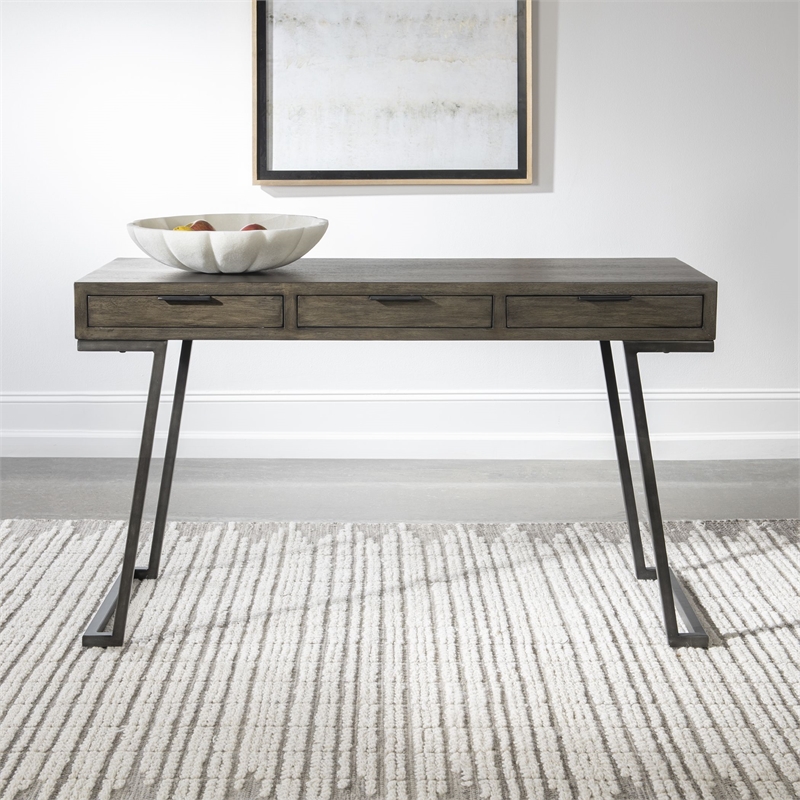 Uttermost Comrade Contemporary Wood and Metal Desk in Woodtone Gray