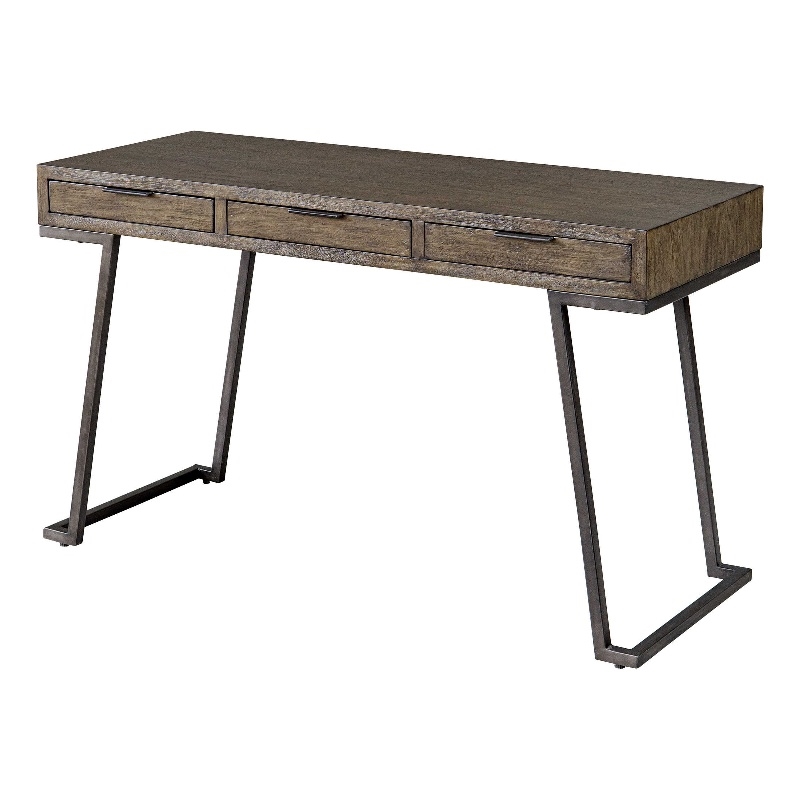 Uttermost Comrade Contemporary Wood and Metal Desk in Woodtone Gray