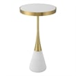 Uttermost Apex Contemporary Concrete and Metal Accent Table in Brass/White
