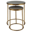 Uttermost Aragon Metal and MDF Nesting Tables in Brass/Gray (Set of 2)