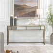 Uttermost Reflect Transitional Metal Glass and MDF Console Table in Gold