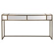Uttermost Reflect Transitional Metal Glass and MDF Console Table in Gold