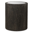Uttermost Sequoia Farmhouse Wood Mirrored Drum Table in Rustic Dark Walnut