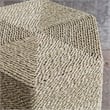 Uttermost Sea Farmhouse Wood and Seagrass Braid Accent Table in Brown