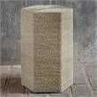 Uttermost Sea Farmhouse Wood and Seagrass Braid Accent Table in Brown