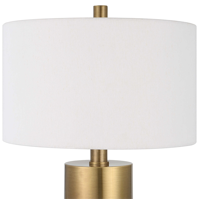 Uttermost Adelia Contemporary Metal Ceramic Fabric Table Lamp in Brass/Gold