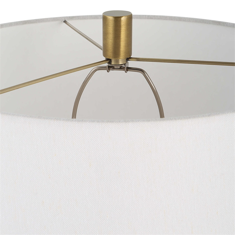 Uttermost Adelia Contemporary Metal Ceramic Fabric Table Lamp in Brass/Gold