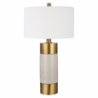 Uttermost Adelia Contemporary Metal Ceramic Fabric Table Lamp in Brass/Gold