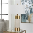 Uttermost Adelia Contemporary Metal Ceramic Fabric Table Lamp in Brass/Gold