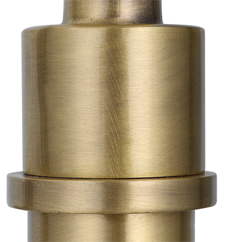 Uttermost Huxford Transitional Metal Marble Fabric Arch Floor Lamp in Brass/Gold