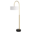 Uttermost Huxford Transitional Metal Marble Fabric Arch Floor Lamp in Brass/Gold