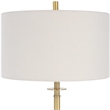 Uttermost Guard Transitional Metal Marble and Fabric Floor Lamp in Brass/Gold