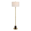 Uttermost Guard Transitional Metal Marble and Fabric Floor Lamp in Brass/Gold
