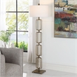 Uttermost Link Transitional Metal and Fabric Floor Lamp in Brass/Gold