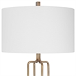 Uttermost Link Transitional Metal and Fabric Floor Lamp in Brass/Gold