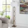 Uttermost Link Transitional Metal and Fabric Floor Lamp in Brass/Gold