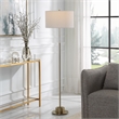 Uttermost Prominence Contemporary Metal and Fabric Floor Lamp in Brass/Gold