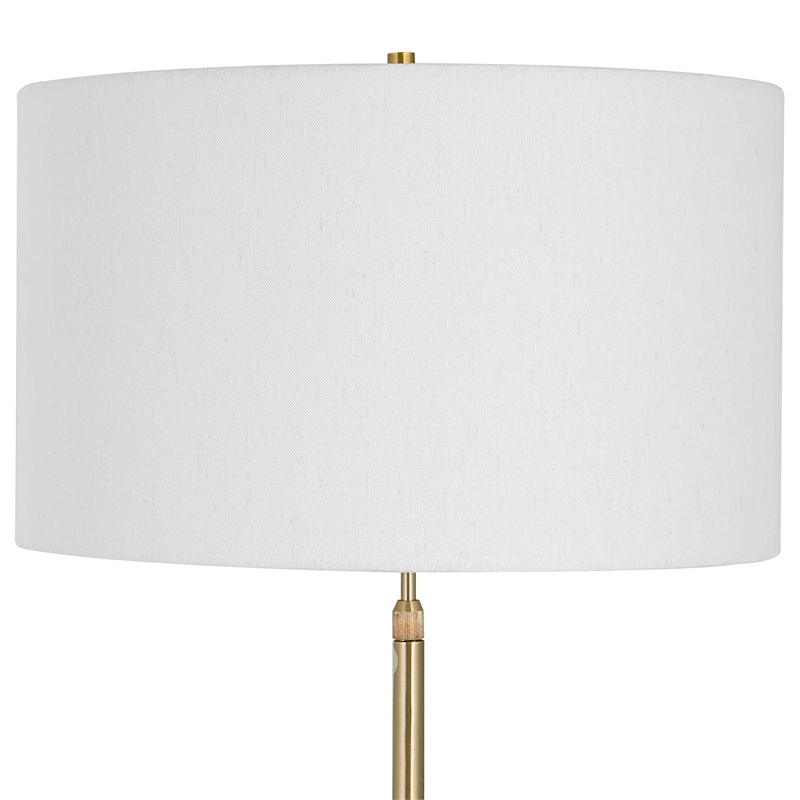 Uttermost Prominence Contemporary Metal and Fabric Floor Lamp in Brass