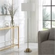 Uttermost Prominence Contemporary Metal and Fabric Floor Lamp in Brass/Gold