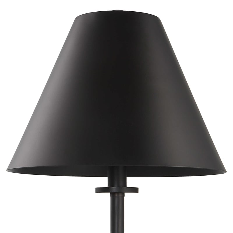 Uttermost Pilot Contemporary Metal and Marble Buffet Lamp in Black