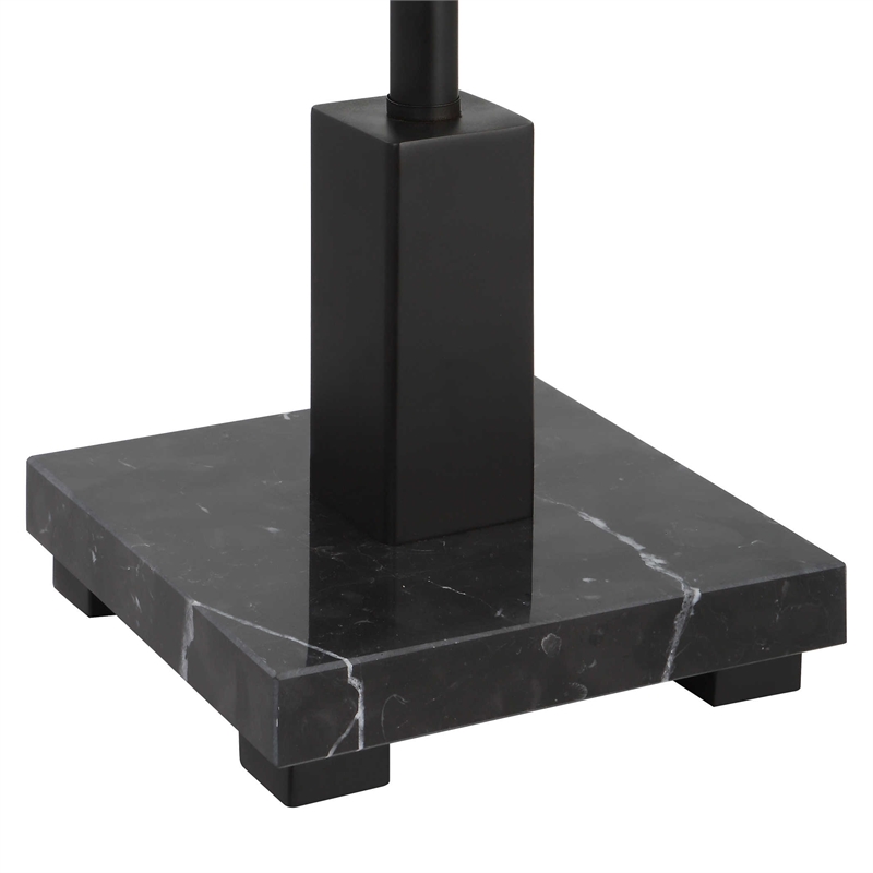 Uttermost Pilot Contemporary Metal and Marble Buffet Lamp in Black